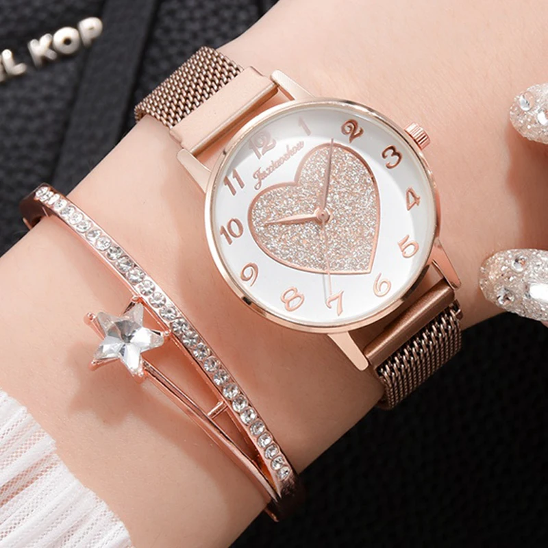 

9763 Luxury ladies watches with bracelets Fashion 2pc set woman watches with Bracelet
