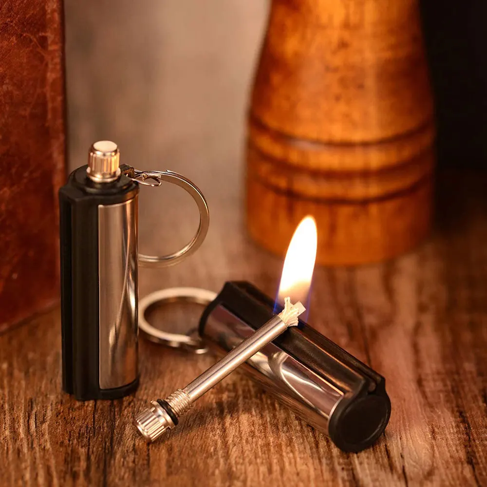 

FLQ Permanent Metal Match stick Flint Fire Starter Lighter Keychain Waterproof Match, Silver