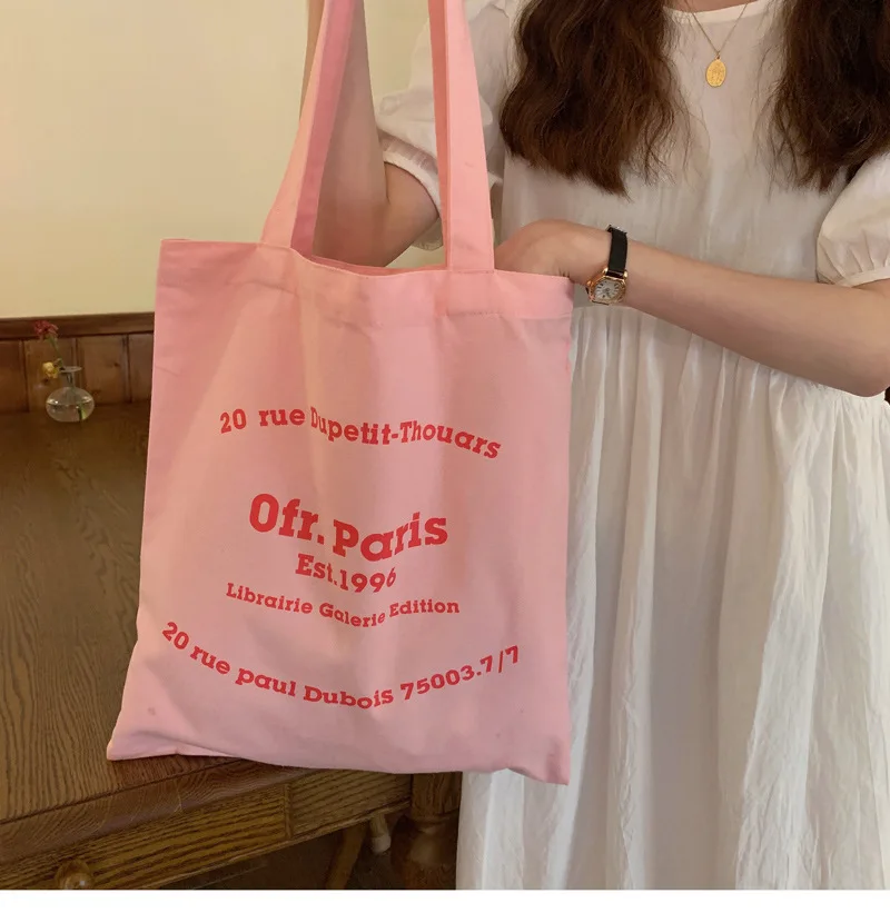 

2021 Summer Korean style woman Custom Fashion Canvas Bag single Shoulder Environmental Tote Bag Wholesale, Customized