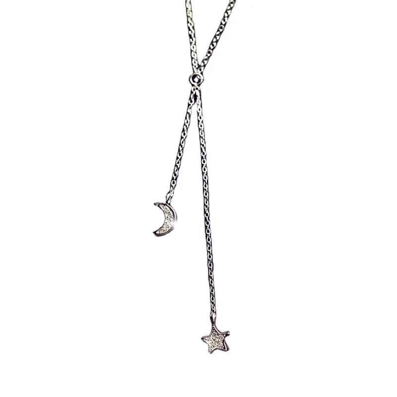 New 925 Sterling Silver Zircon star Necklaces Pendant Fashion Sterling Silver Jewelry Statement for Women