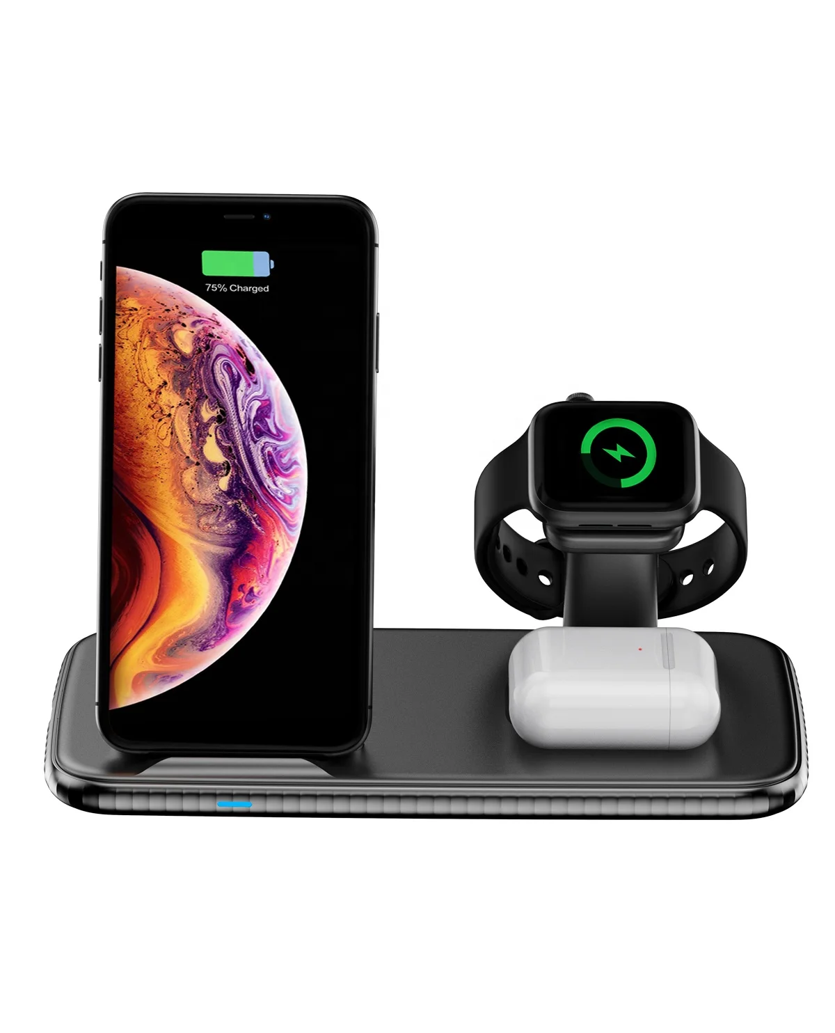 

15W Phone Holder Watch Headset type-c Input Charging Compartment 4 IN 1 Desktop Portable Four-in-one Wireless Charger