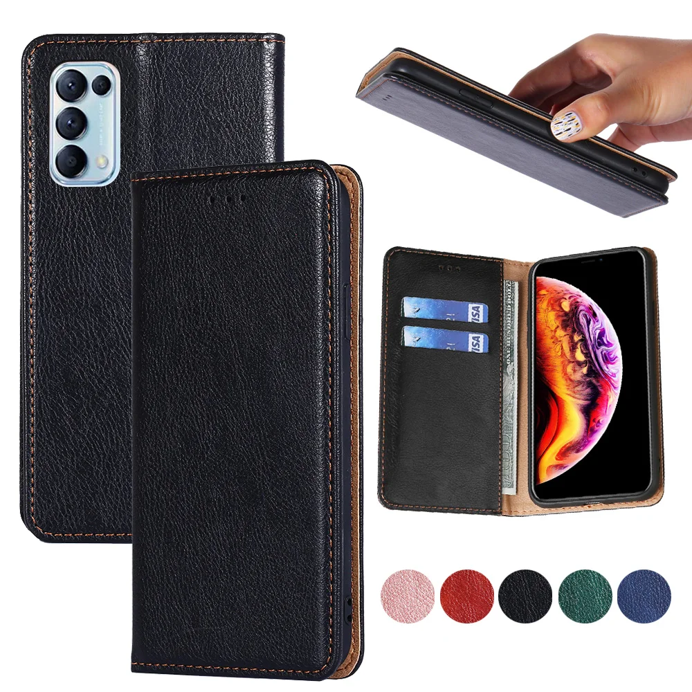 

Ultra Slim PU Leather Cover Flip Mobile Phone Case for OPPO Reno 5 4G Wallet Phone Cover Bags, 5 colors for your choose