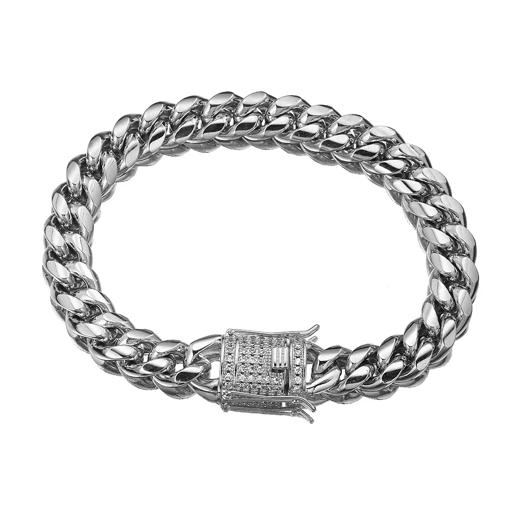 

8/10/12/14/16/18mm Urban Jewelry Mens 18k Gold Cuban Link Bracelet, As photo