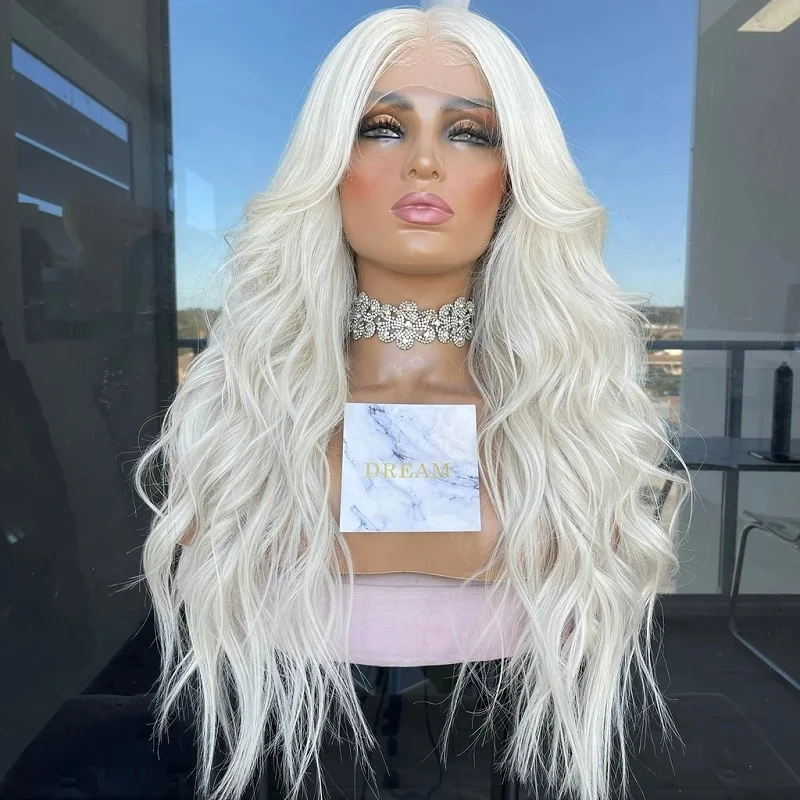 

white Blonde Transparent Lace Front Wig Pre Plucked Human Hair Wigs For Women 13X4 250%Density Glueless Remy