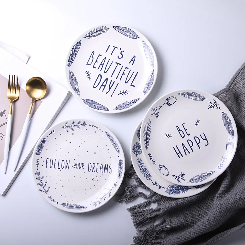 

Ceramic western food plate family dishes gifts