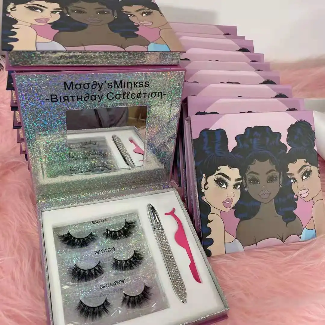 

Hot Selling Eyelashes Set With Glue Lashesbox Wholesale Vendor Eyeliner Pencil Mink Eyelashes And Packaging With Wholesale, Natural black