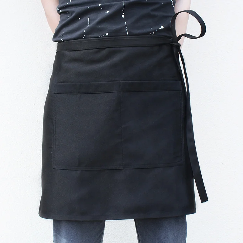 

2021 Cheap bulk half waist pocket apron kitchen bbq logo custom cotton apron, Choose or customize