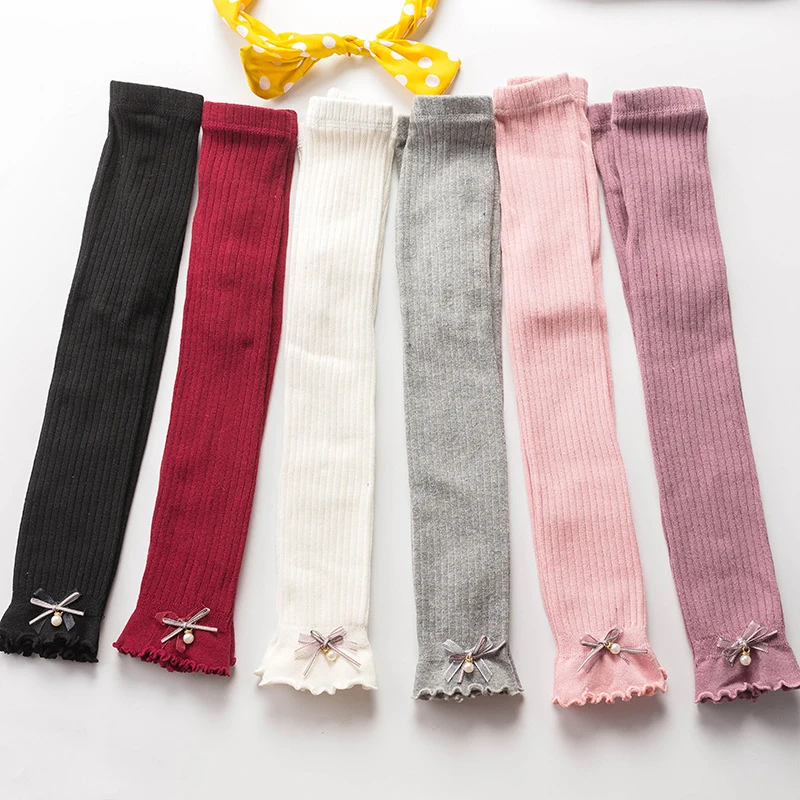 

High quality lovely kids Solid Color Cotton Baby Socks with Bow