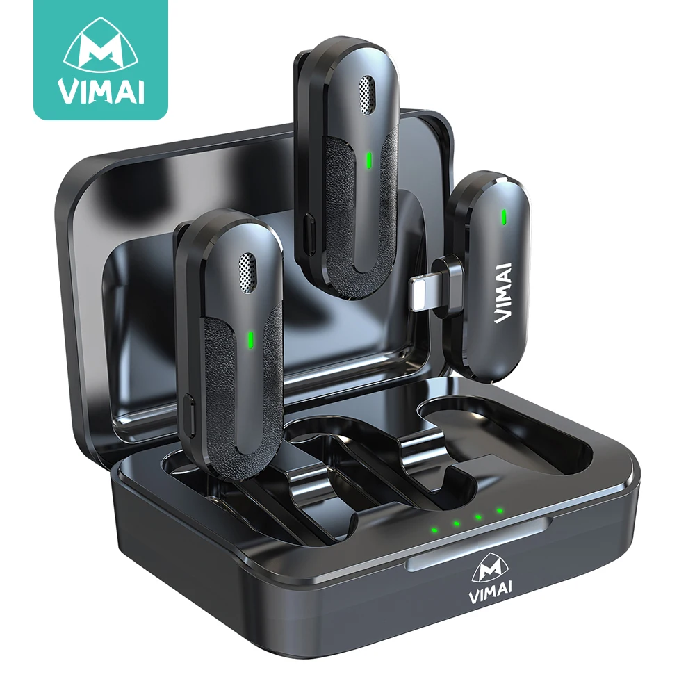 

VIMAI M8-2L Professional Lapel Lavalier Wireless Recording Microphone Mini Mic for Mobile Phone