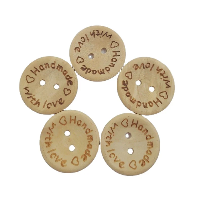 

Round Eco-Friendly 2 Hole Custom Wooden Button For Shirt Clothing