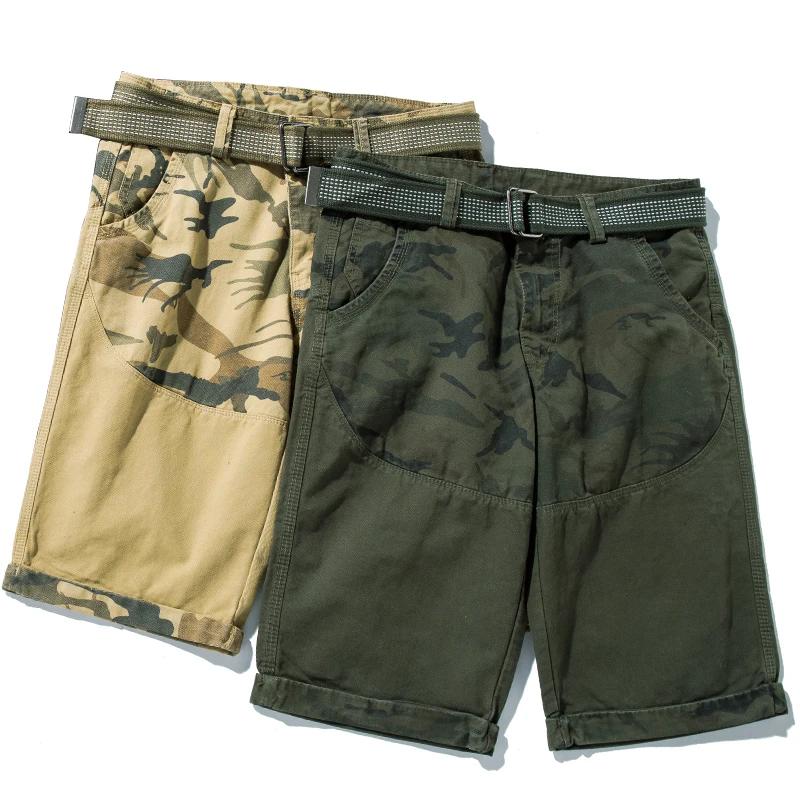 

OEM clothing custom printing patchwork camouflage bermuda cargo shorts for men