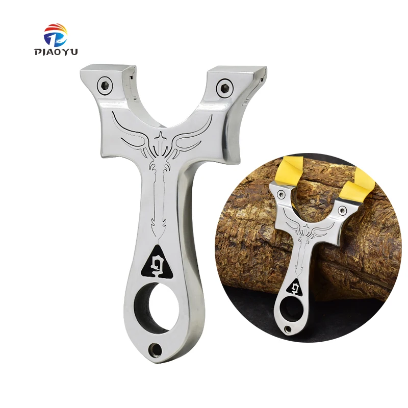 

New stainless steel hunting powerful shooting slingshot with fast pressure outdoor rubber band slingshots accessories