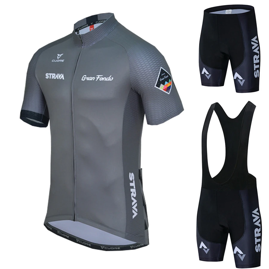 

Strava cycle jersy Triathlon Suit Roupa De Ciclista MTB Road Bike Clothing Bicycle Wear Custom Men's Cycling Jersey Set