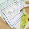 Cheaper cute applique embroidery elephant and tree 5 pieces crib bedding set for baby