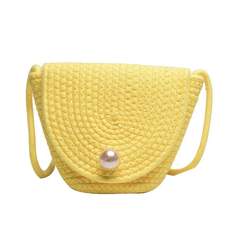 

2021 new fashion straw woven shoulder bag simple western style bucket bag