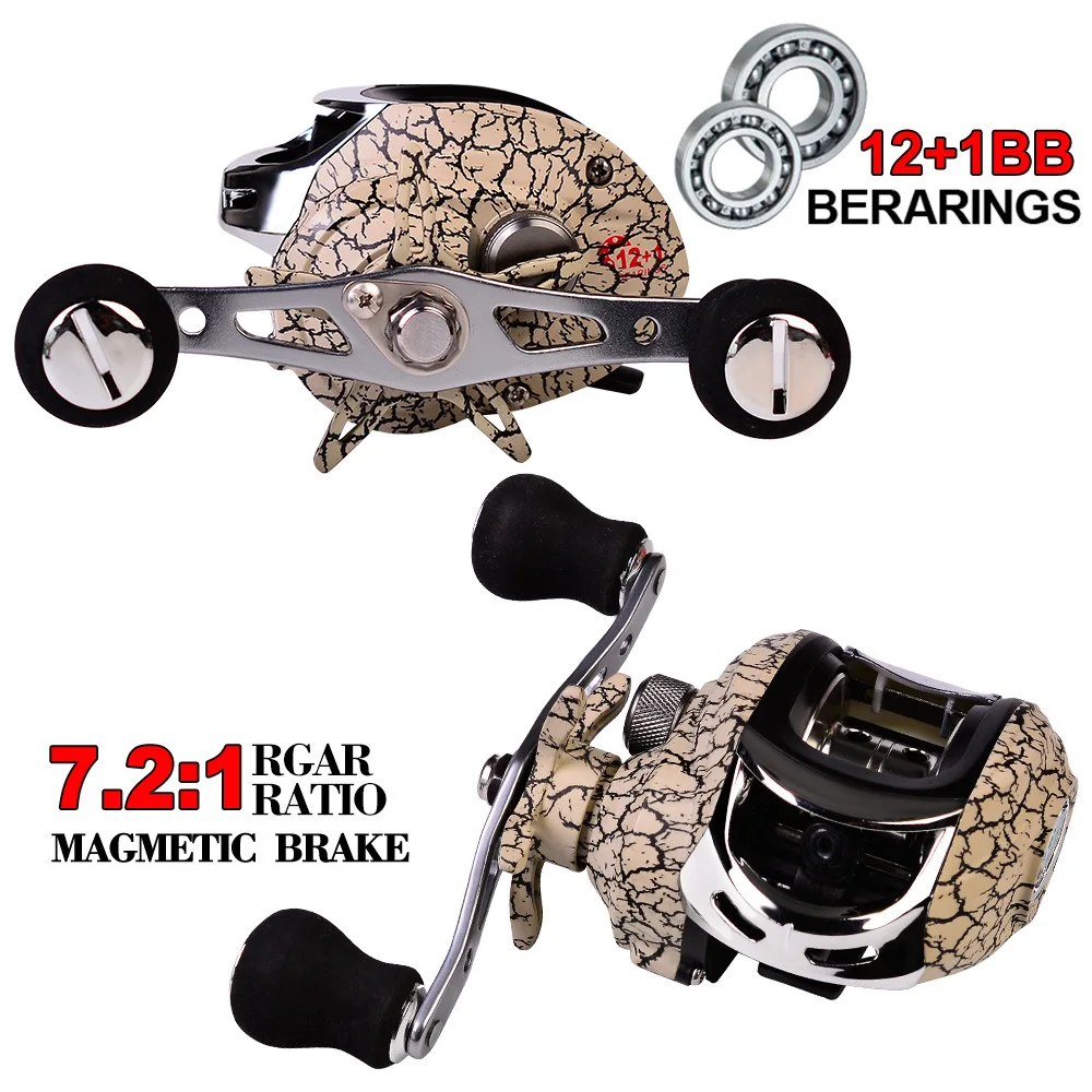

Bait Finesse System Baitcasting Fishing Reel 12+1BB 7.2:1 Gear Ratio Carbon Fiber Fishing Gear Wheel CNC Spool Other Products, Khaki camouflage