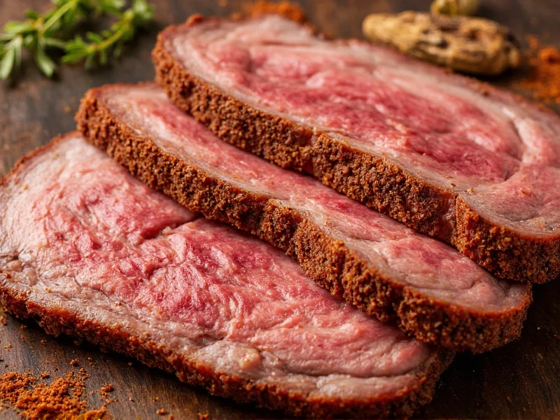 Homemade pastrami spice rub on beef brisket