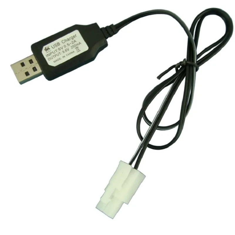 

USB charging cable 9.6V remote control car NI-CD battery 2P plug charger