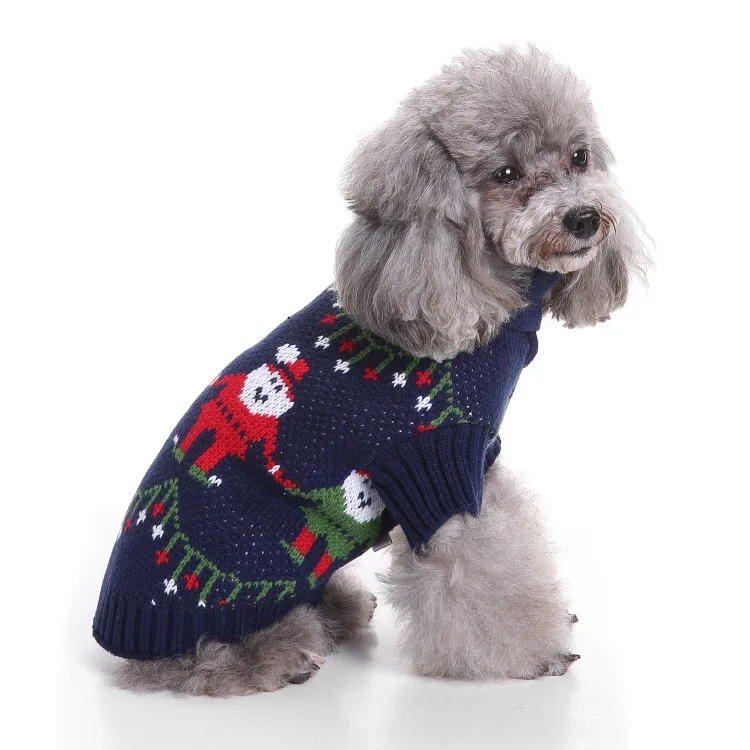 

Holiday Style Vintage Jacquard Knitting Crochet Knit Christmas Pet Dog Sweater, Customized color