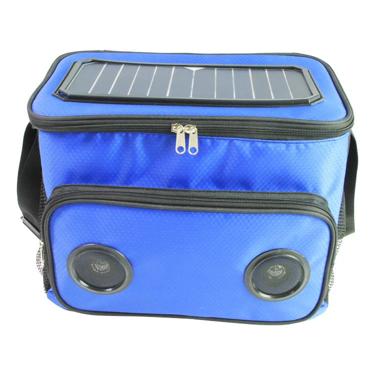 

Reusable Waterproof Solar Panel USB Charging Travel Beer Cans Insulated Bag Food Picnic Camping Smart Cooler Bag with Speaker, Custom patterns
