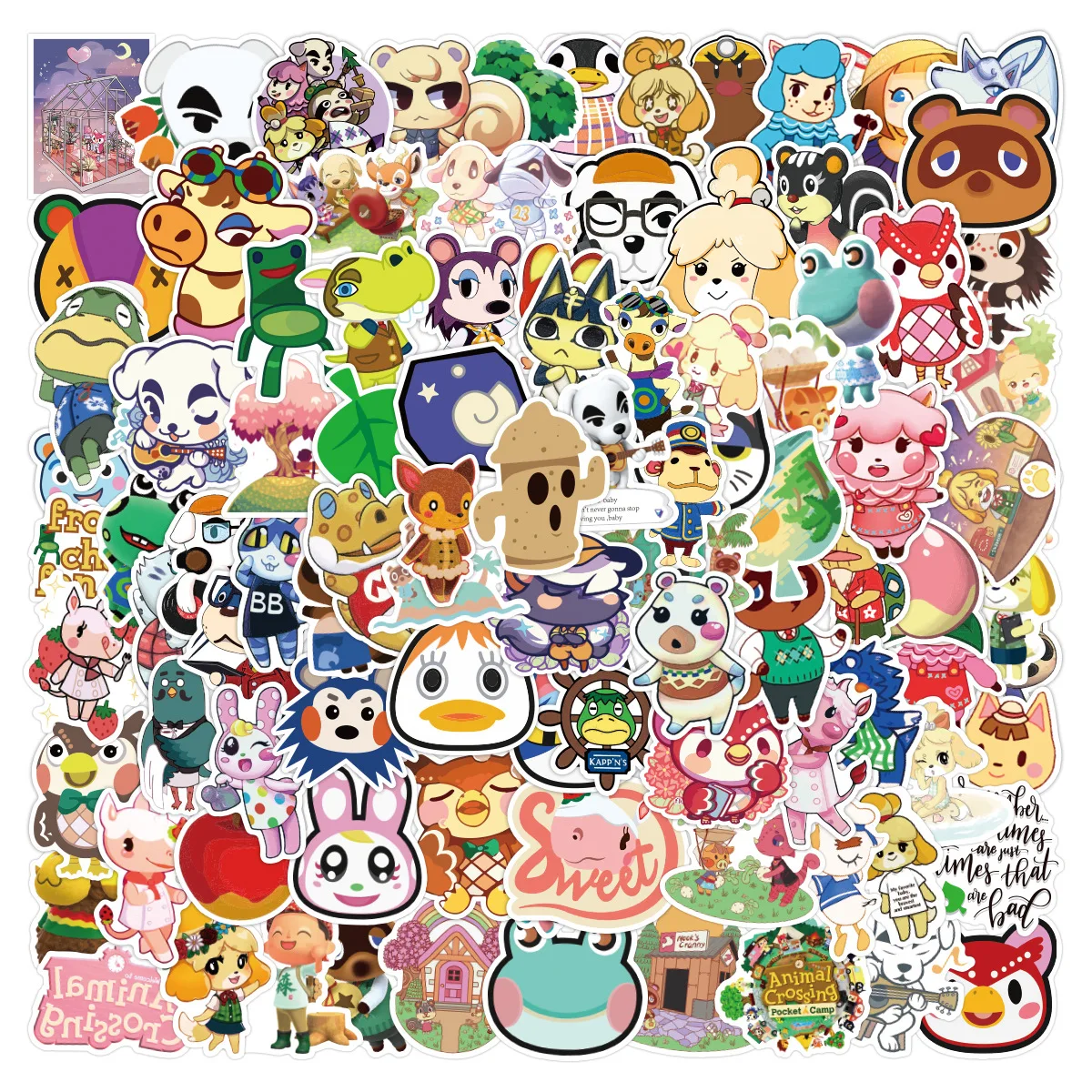 

2022 New arrivals 100PCS cute stickers kawaii pet for student notebook bottle skateboard graffiti sticker