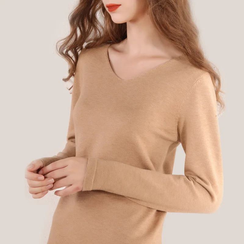 

Wholesale Simple Design Autumn Winter Plus Size Dresses Women V Neck Long Sleeve Loose Dress Streetwear Casual Clothing, Custom color