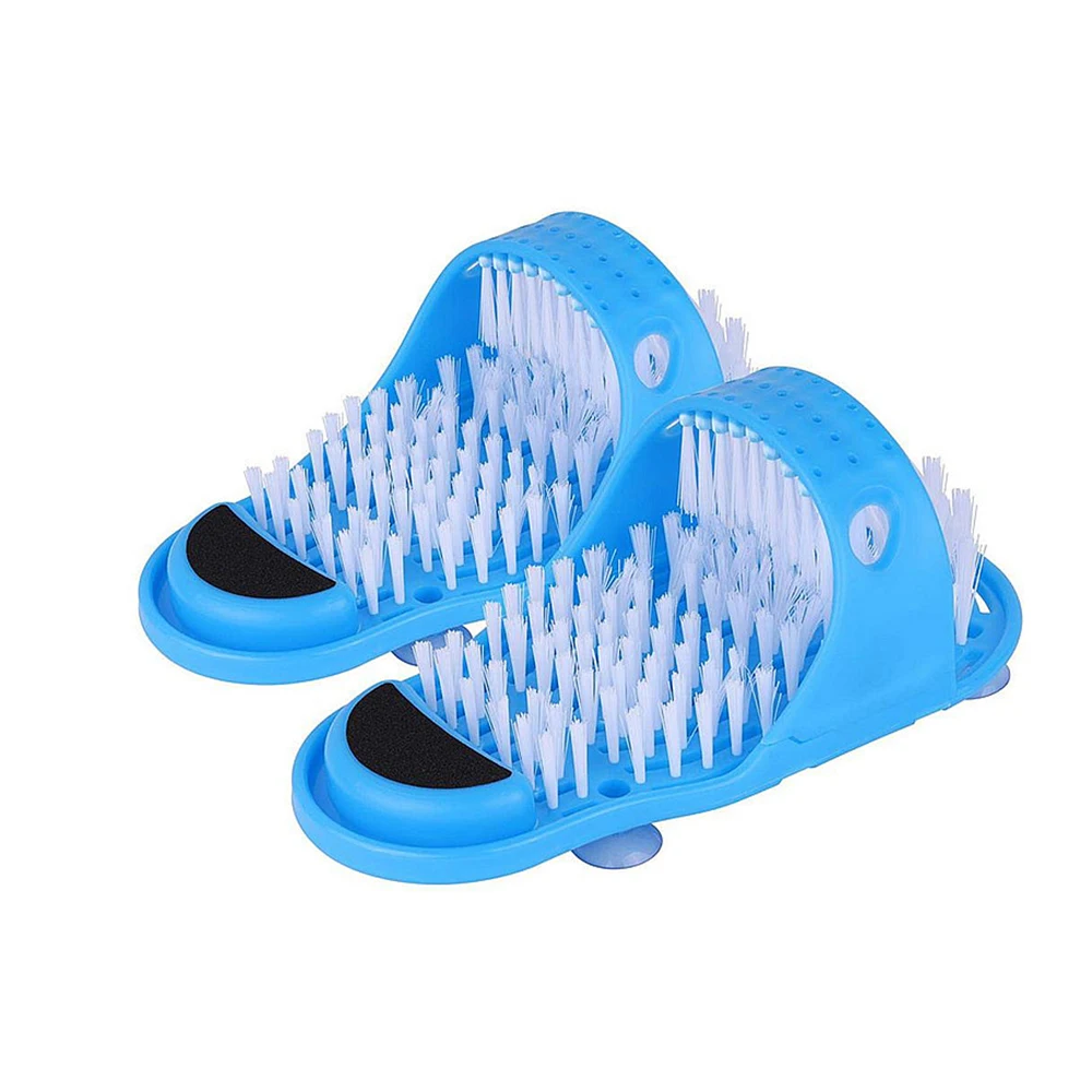 

Plastic Bath Shower Foot Massage Slippers foot cleaning Scrubber Spa Shower Exfoliating Care Shoe Washing Foot Slippers, Blue