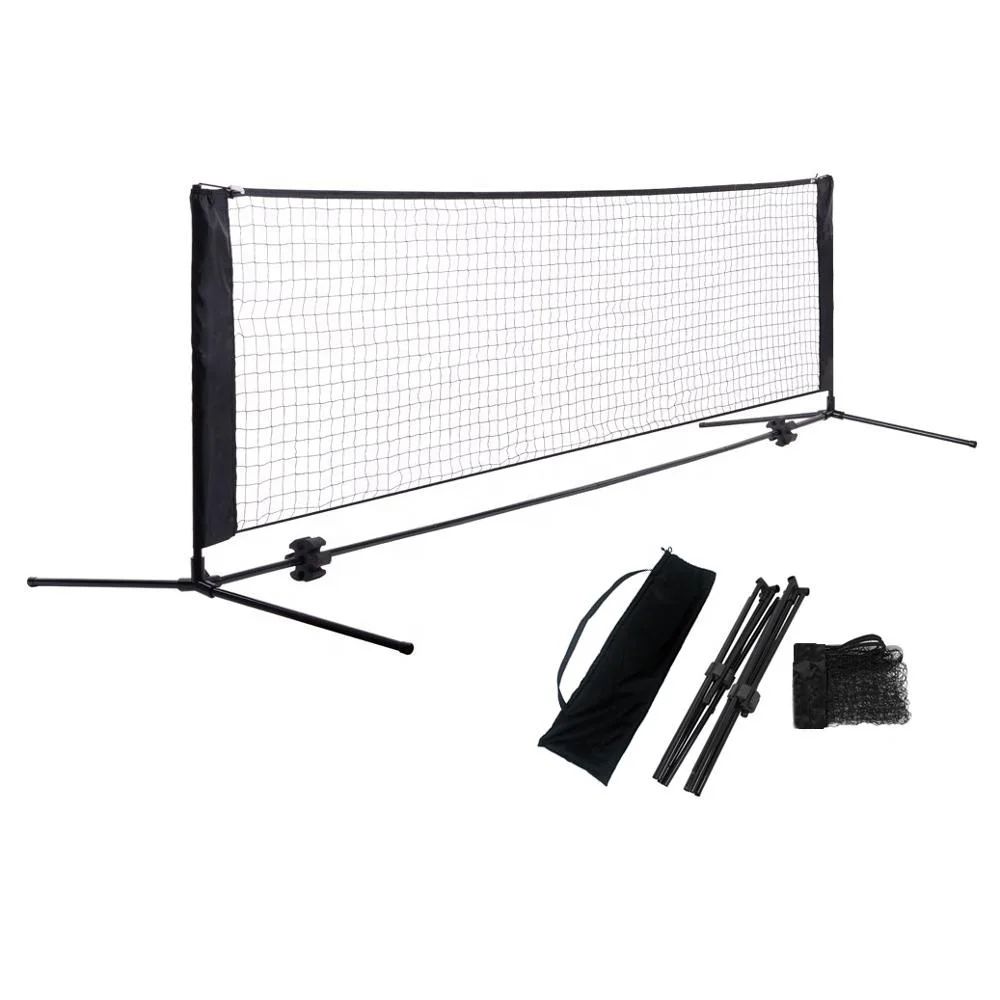 

Factory Direct Sales High Quality 5M Folding Adjustable Height Portable Badminton Net And Training Tennis Net Stand, Black/white or customized
