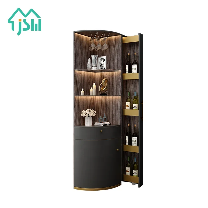 
Luxury Living Room Home Furniture LED Light Corner Bar Wine Display Cabinet  (62168908858)