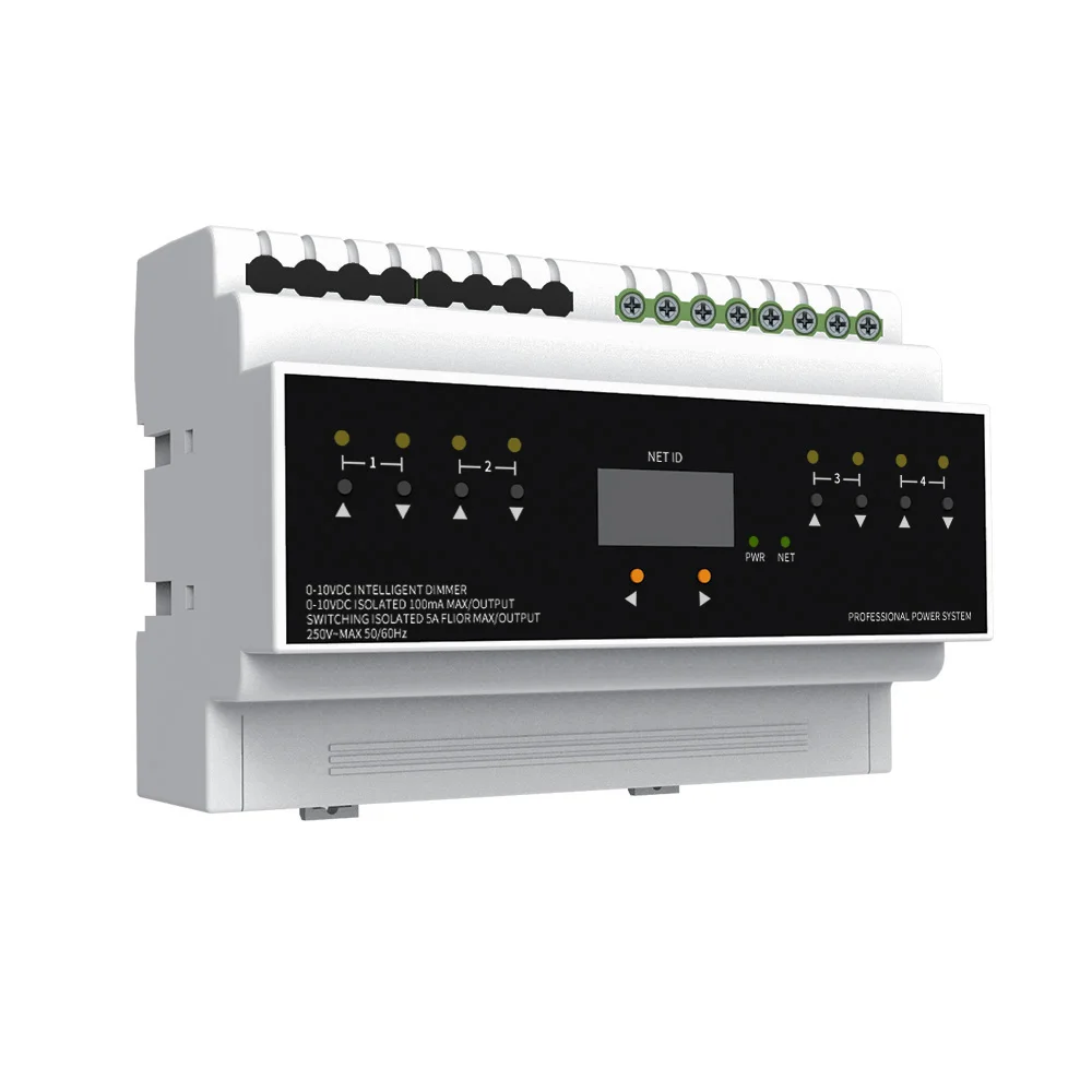 OEM/ODM DC Net DC24V Din Rail Lighting Control Module 0-10V Light Dimmer
