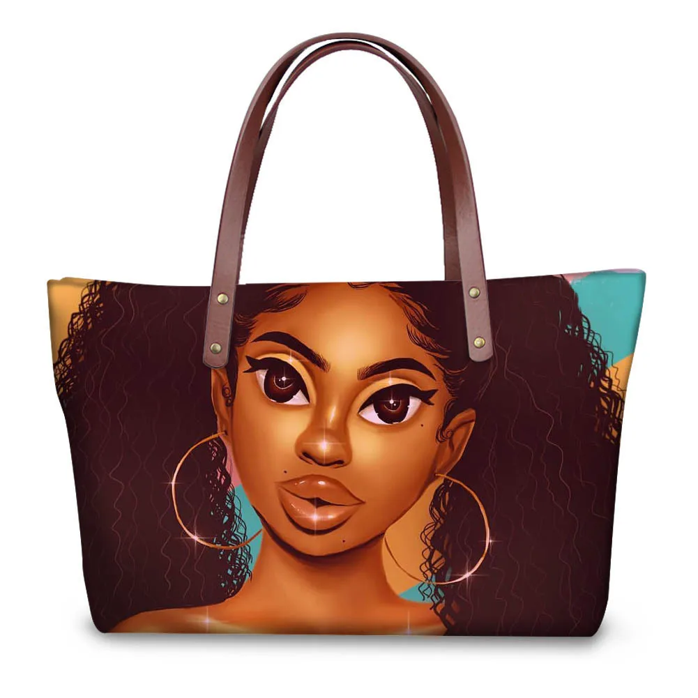 

Customer printing fashion Africa girl hand bag tote bag shoulder bag