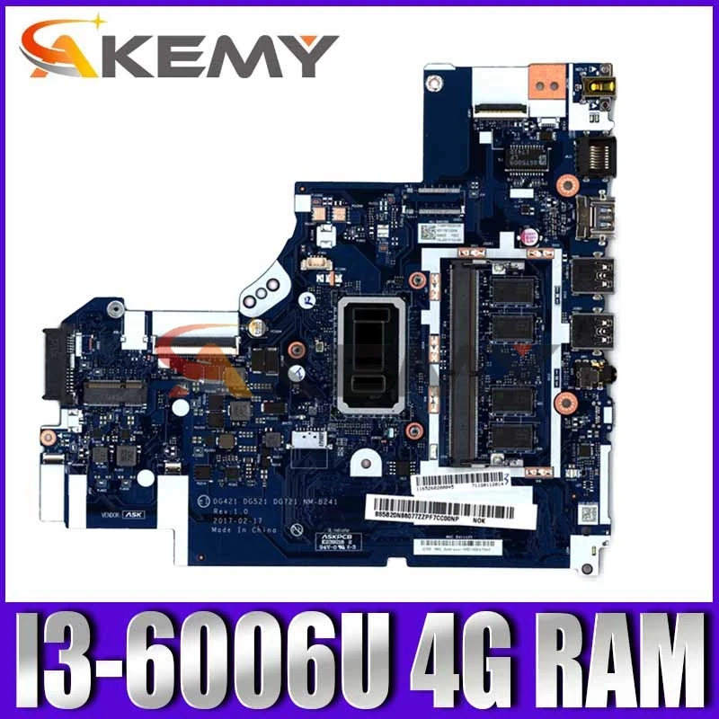 

For Ideapad 320-14ISK Laptop Motherboard CPU:I3-6006U RAM:4G NM-B241 FRU 5B20N86077 5B20N86086 Test Ok