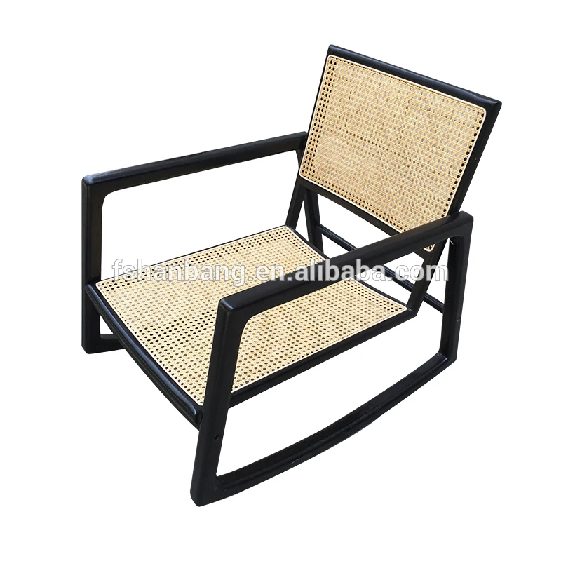 Simple Design Nordic Style Cafe Cane Rattan Wood Dining Chair