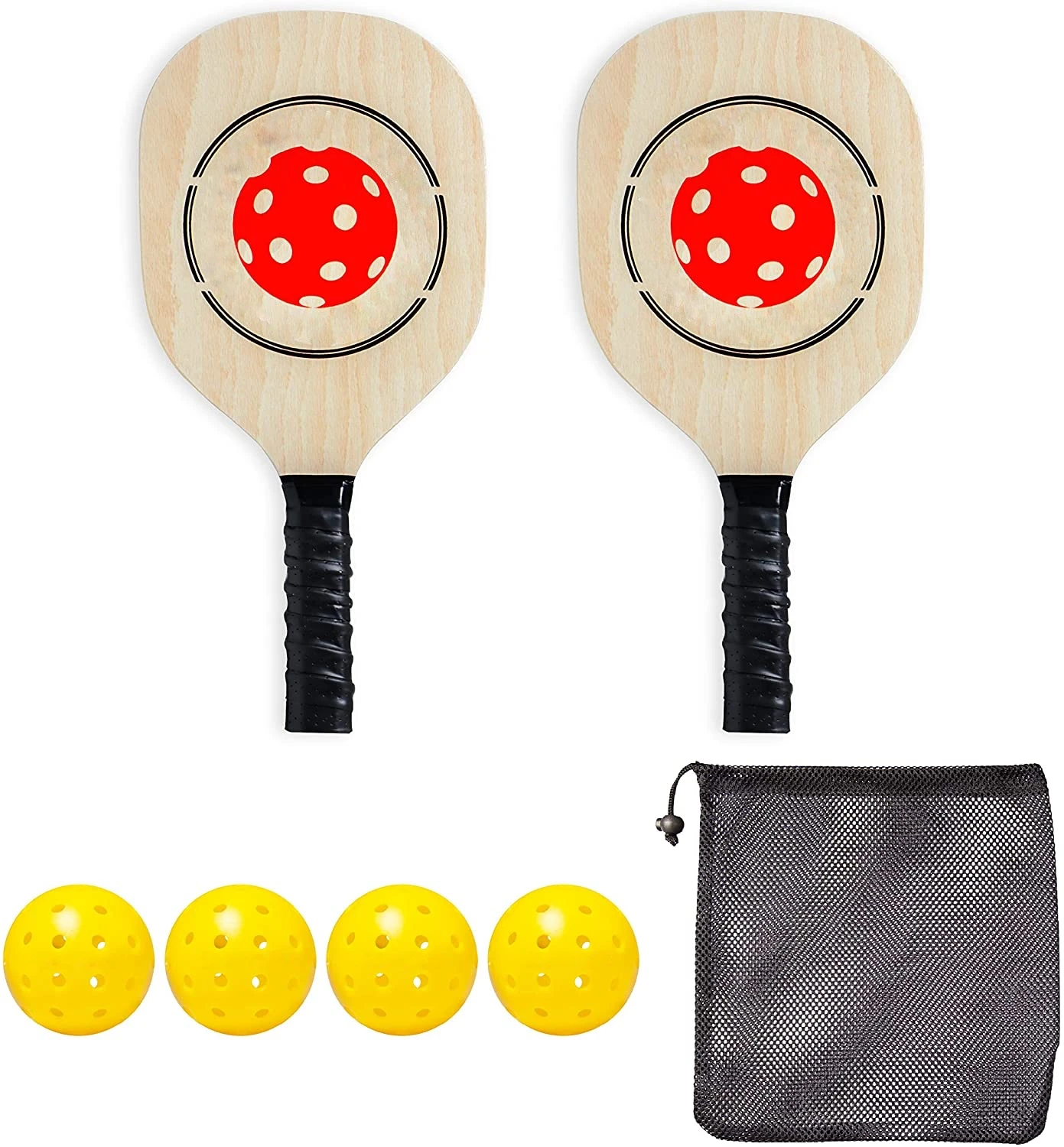 

China Factory Custom Indoor Wood Pickleball Racket Paddle Set