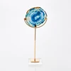Modern natural stone irregularshape agate slices transparent crystal base furnishing articles