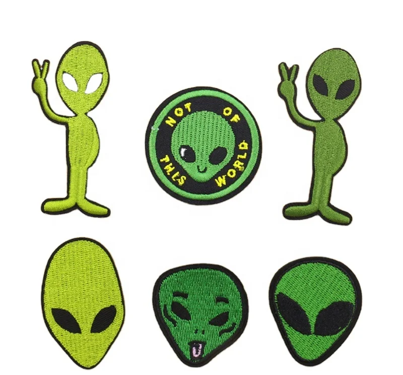 

Wholesale Cartoon Alien Embroidery ET Clothes Patches,Iron On Embroidered Patches, Picture