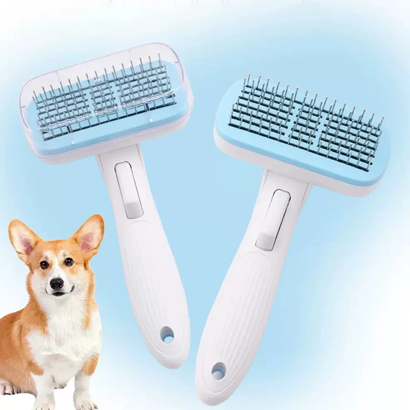 

Professional Self Cleaning Steel Needle Slicker Massage Brush Pet Grooming Brush Comb for Dogs and Cats