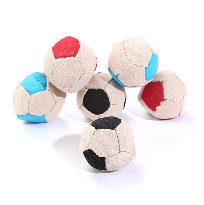

Canvas football stuffing with catnip pet cat accessories toy