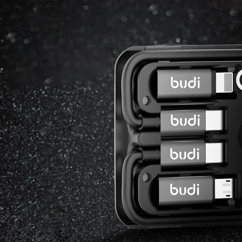 
hot selling budi 5w wireless charger usb cables SIM kit memory reader phone holder LED light in a multi functions charging set 