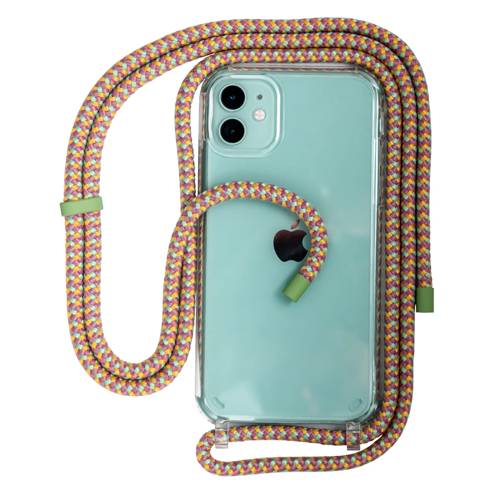 

Super Clear 2 in 1 TPU +PC Crossbody Mobile Phone Cover With Cord For iPhone 11 6.1''