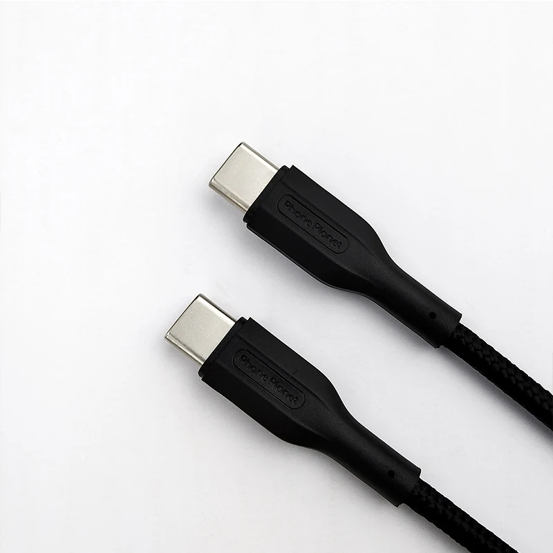 

Phone Planet New Arrival cavo dati C to C 1.2M TPE Molding PD Fast Charging usb data cable usb type cc, Black+black