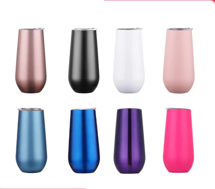 

Wholesale 6oz Stainless Steel Vacuum Insulated Sublimation Wine Tumbler Set with Lids
