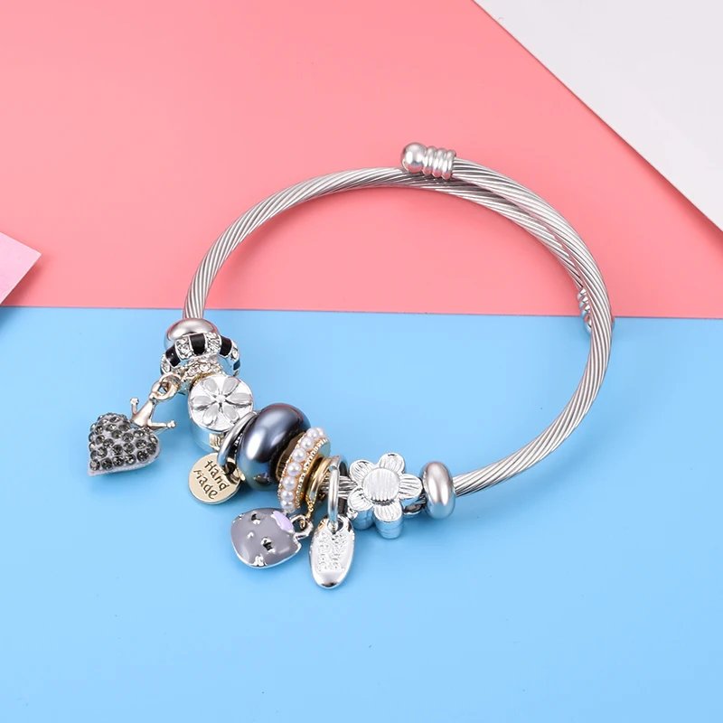 

Wholesale Stainless Steel Charm Kids Bracelet Girl, Silver