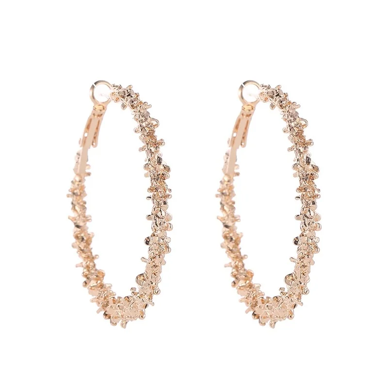 

New Simple Alloy Irregular Prickly big Circle hoop Earrings, Gold and sliver