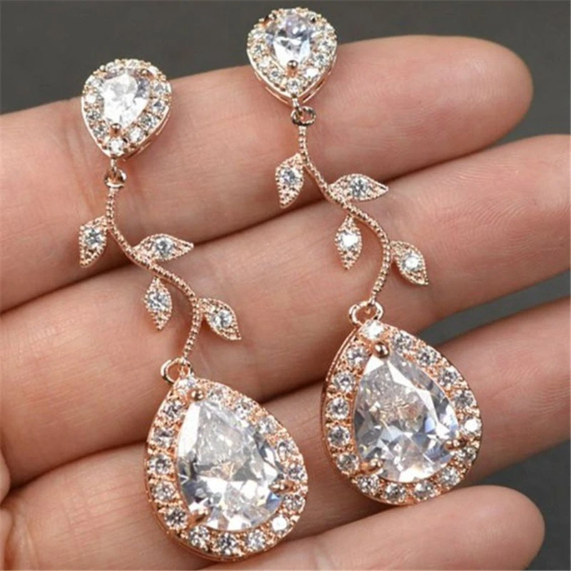 

Dropshipping Classics Cubic Zirconia Leverback Pear Shape Drop Earrings Teardrop Earrings