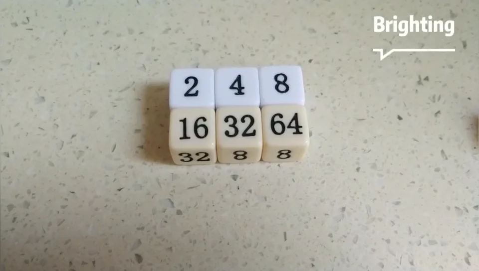 16mm Backgammon Doubling Dice With Engraved Numbers 2 4 8 16 32 64