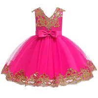 

Children pretty princess dresses kids sequin dresses infant party dress flower girl mesh bow skirt