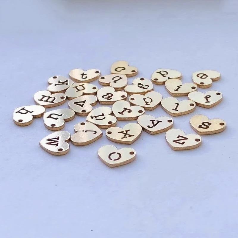 

Fine Jewelry Alphabet Heart Letter Pendants Charms Wholesale for Bracelet Making Gold Filled Letter Charm