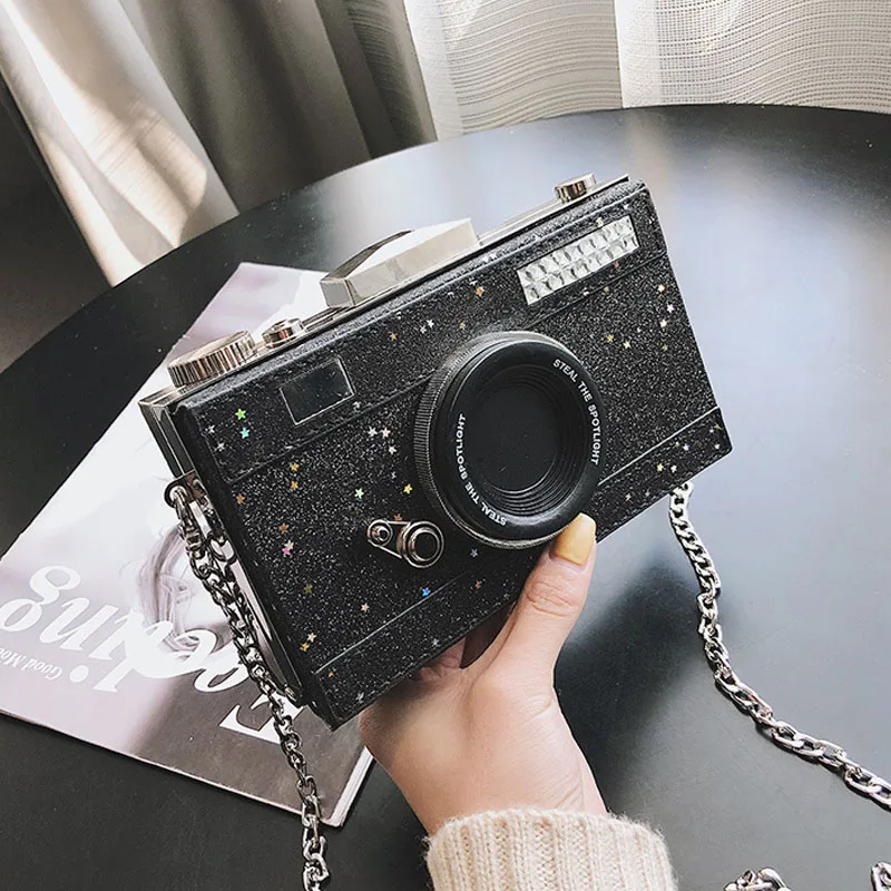 

2020 New fashion diamond purses crystal women clutch bag ladies clutch evening camera shape bag, 4 colors