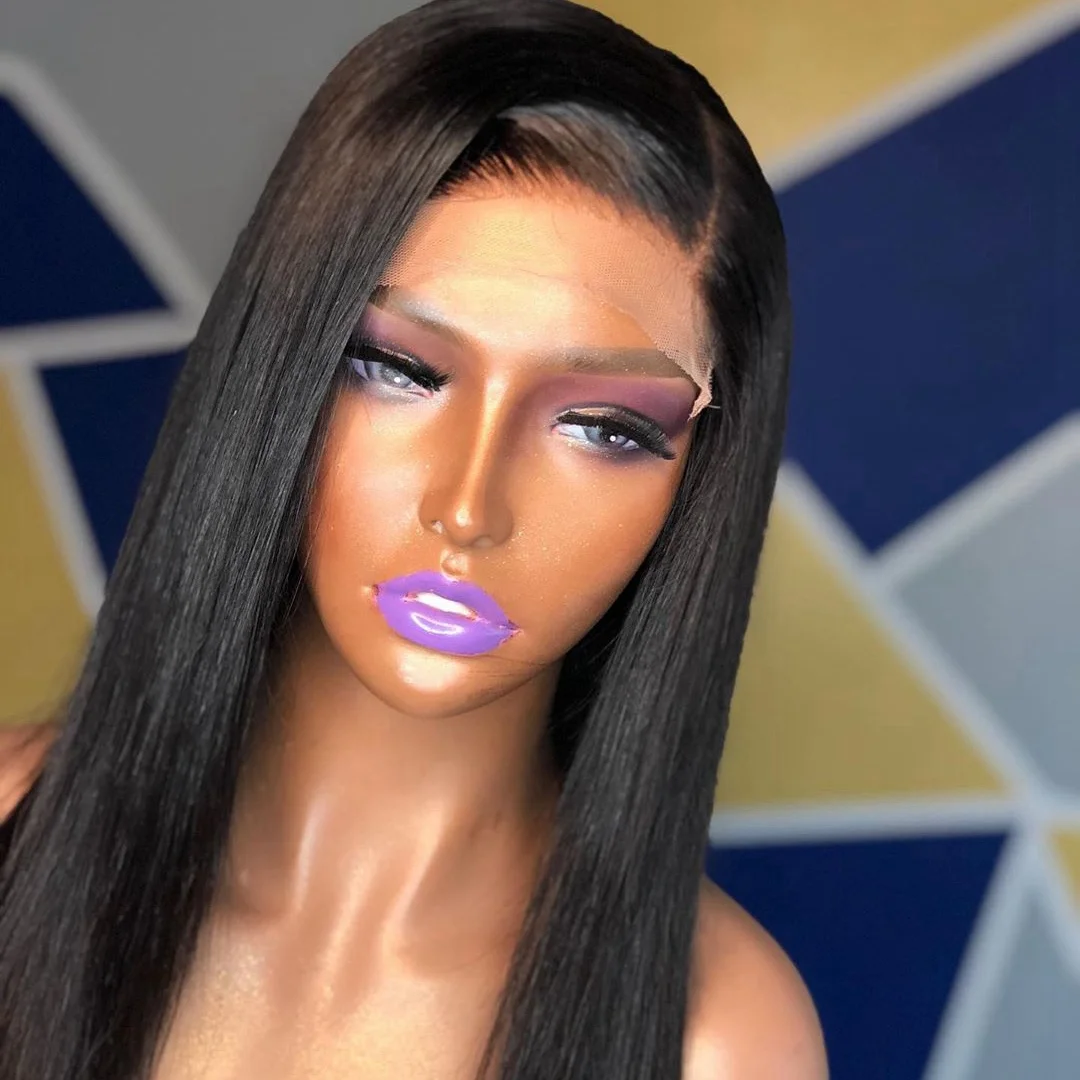 

Pre Plucked Cuticle Aligned Front Lace Wig Human Hair Brown Straight Bob